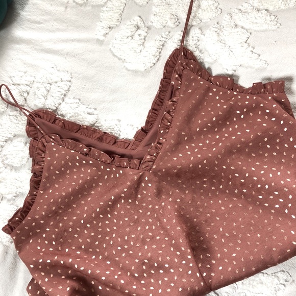 Express Tops - Express pink and gold ruffle tank